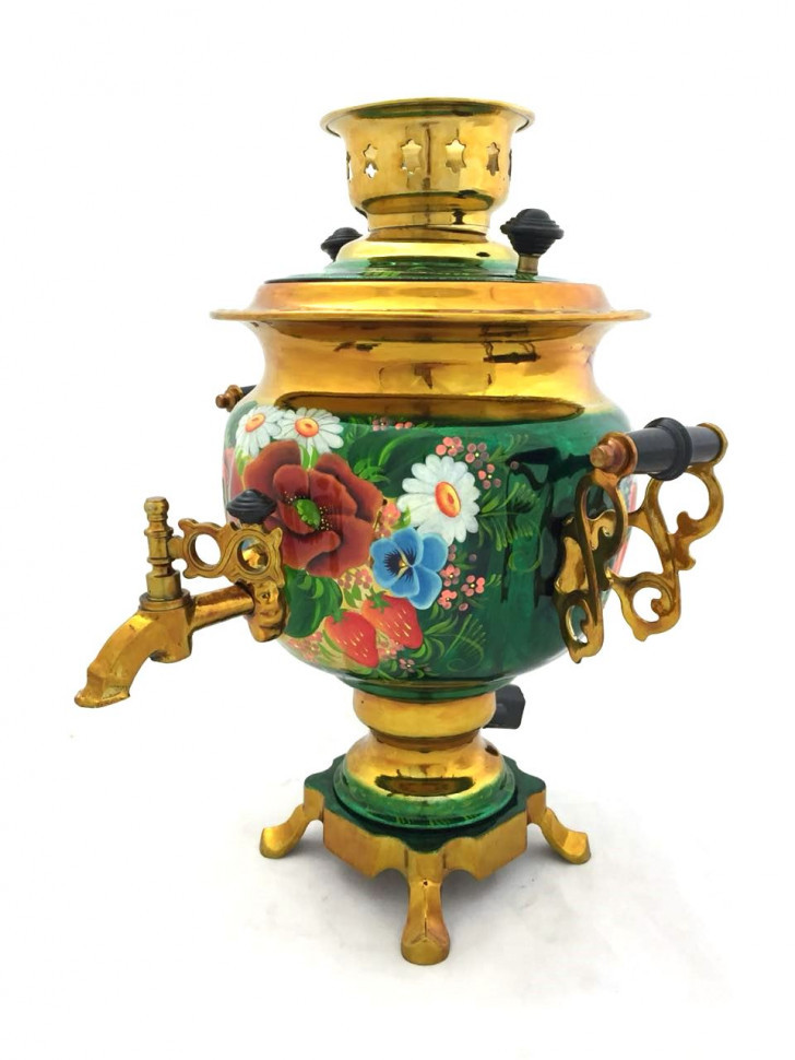 Самовар электрический с росписью 3 л Овальный №17