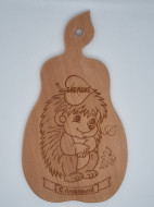 Доска разделочная буковая груша Бабушке с любовью