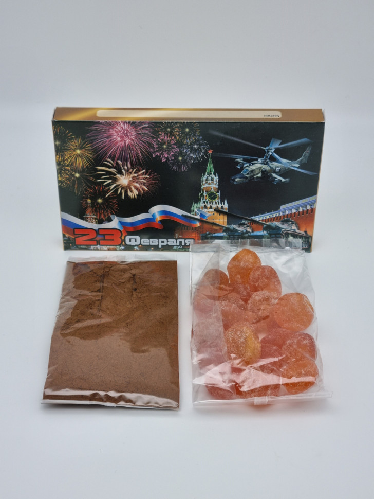 Подарочный набор с 23 февраля ассорти кофе арабика 40гр и кумкват 80гр