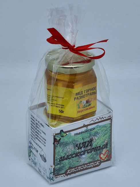 Краснополянский чай "Высокогорный" 40гр +мед 50гр Кисловодск