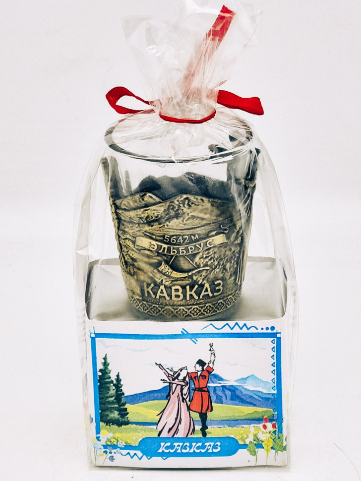Краснополянский чай "Перевальный" 40гр Кавказ с сувениром стопка
