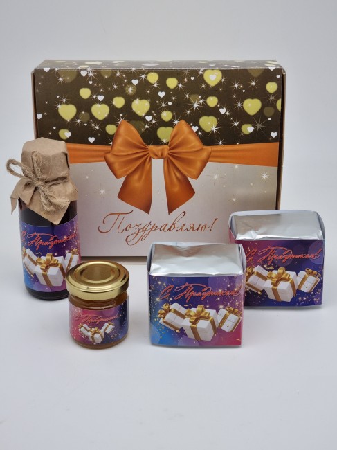 Набор 558 Праздничный чай черный, зеленый, мед горный бальзам для иммунитета лучший подарок Набор 558 Праздничный чай черный, зеленый, мед горный бальзам для иммунитета лучший подарок