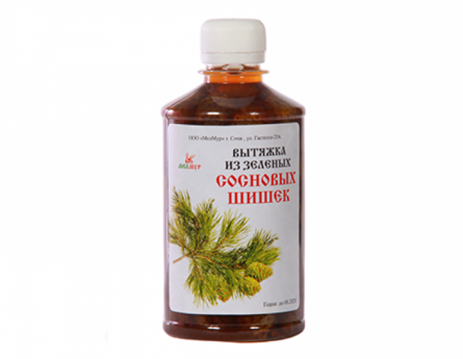 Вытяжка из зеленых сосновых шишек 350 мл Вытяжка из зеленых сосновых шишек 350 мл