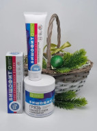 Набор 424 косметика Бишофит 940гр (корзина) с новым годом