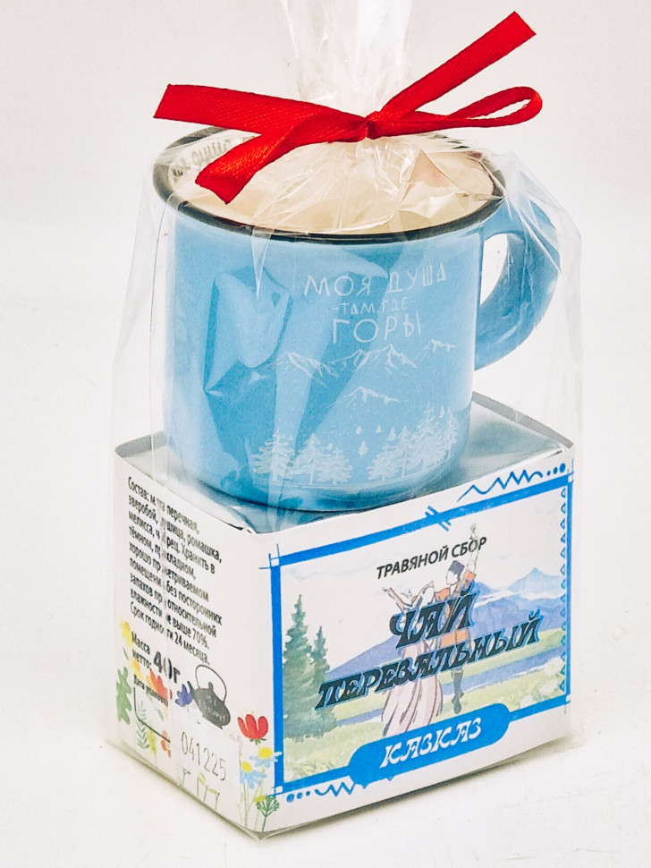 Краснополянский чай "Перевальный" 40гр + кружка мини Кавказ