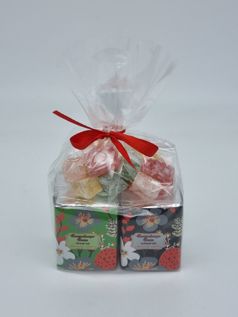 Чай черный 15гр и зеленый 15гр +лукум 50гр Чай черный 15гр и зеленый 15гр +лукум 50гр