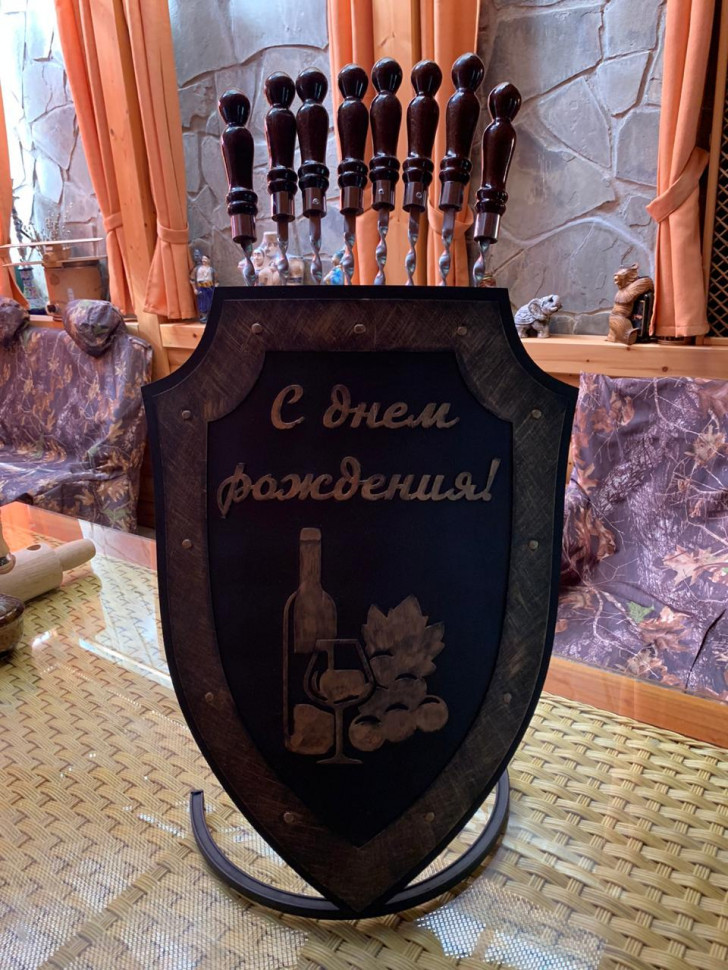 Подставка под шампура "Щит" металл