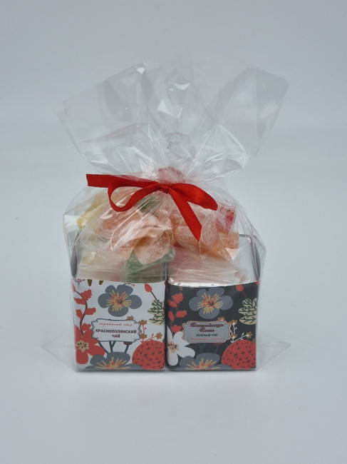 Чай зеленый 15гр и краснополянский 15гр +лукум 50гр