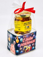 Подарочный набор с днем рождения Краснополянский чай "Высокогорный" 40гр + мед 50гр