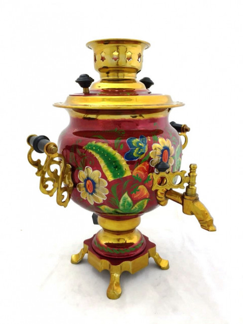 Самовар электрический с росписью 3 л Овальный №1