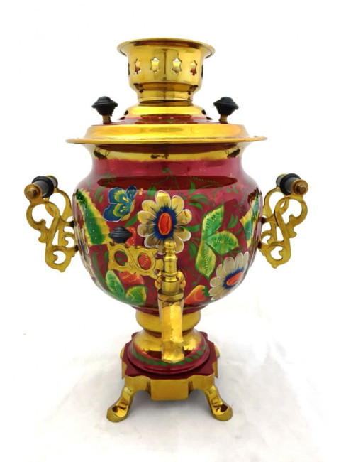 Самовар электрический с росписью 3 л Овальный №1