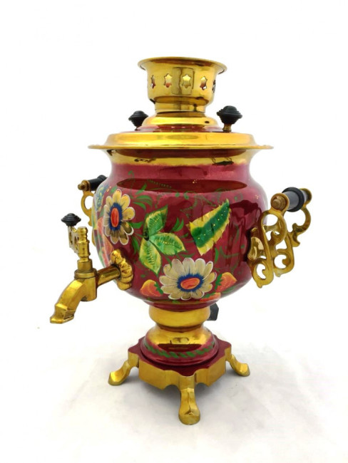 Самовар электрический с росписью 3 л Овальный №1