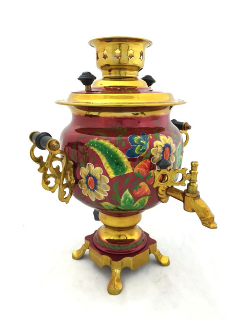 Самовар электрический с росписью 3 л Овальный №1