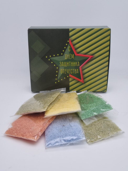 Соль для ванн ассорти 6 видов 600гр с 23 февраля