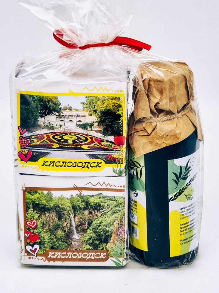 Набор Кисловодск чай перевальный 40гр+чай высокогорный 40гр и бальзам Краснополянские травы