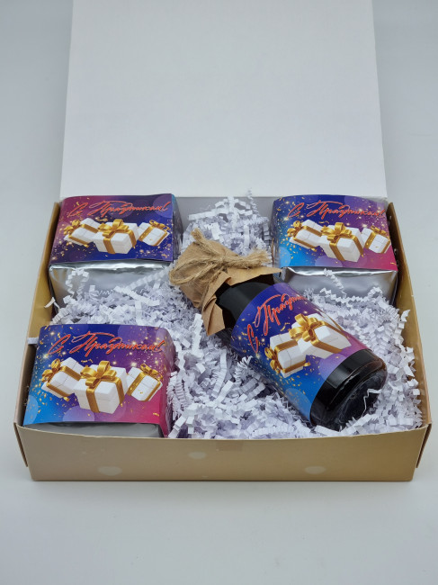 Набор 559 Праздничный чай 3 вида и бальзам для иммунитета лучший подарок