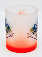 Кружка с цветным дном "Горы зовут" красная