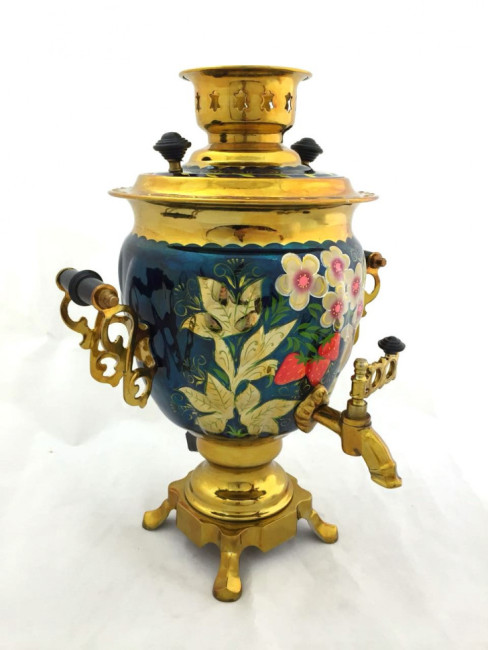 Набор роспись с электрическим самоваром 3л Овальный №3 Набор роспись с электрическим самоваром 3л Овальный №3