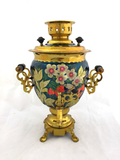 Набор роспись с электрическим самоваром 3л Овальный №3 Набор роспись с электрическим самоваром 3л Овальный №3